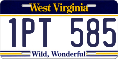 WV license plate 1PT585