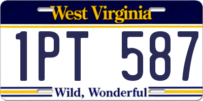 WV license plate 1PT587