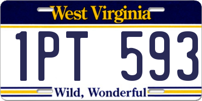 WV license plate 1PT593