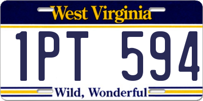 WV license plate 1PT594