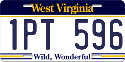 WV license plate 1PT596