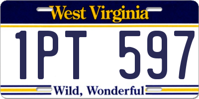 WV license plate 1PT597