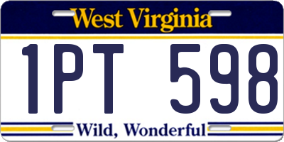 WV license plate 1PT598