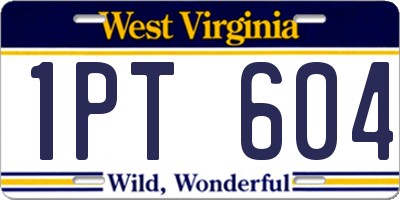 WV license plate 1PT604