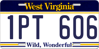WV license plate 1PT606