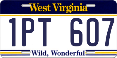 WV license plate 1PT607
