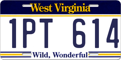 WV license plate 1PT614