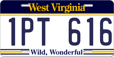 WV license plate 1PT616