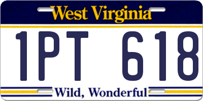 WV license plate 1PT618