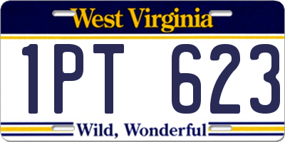 WV license plate 1PT623