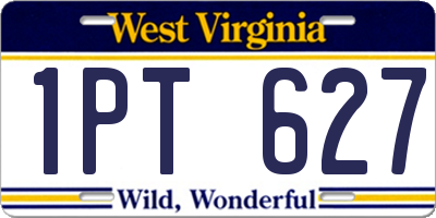 WV license plate 1PT627