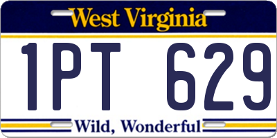 WV license plate 1PT629