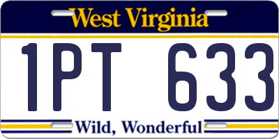 WV license plate 1PT633
