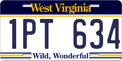 WV license plate 1PT634