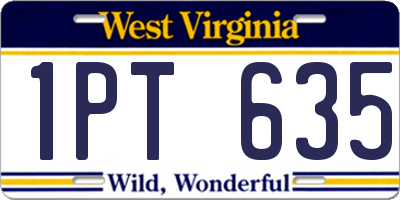 WV license plate 1PT635