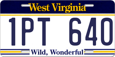 WV license plate 1PT640