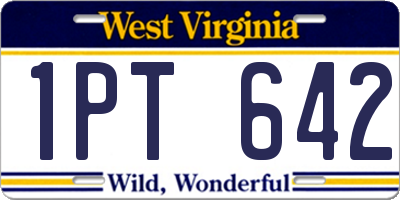 WV license plate 1PT642