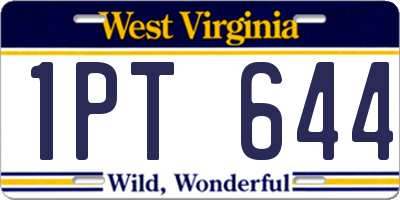 WV license plate 1PT644
