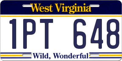 WV license plate 1PT648