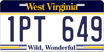 WV license plate 1PT649