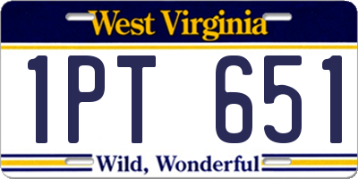 WV license plate 1PT651