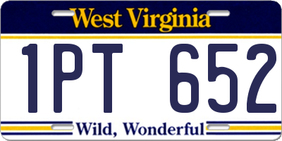 WV license plate 1PT652