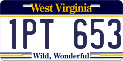 WV license plate 1PT653