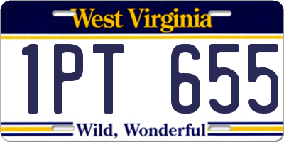 WV license plate 1PT655