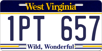 WV license plate 1PT657