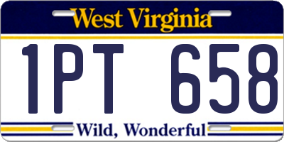 WV license plate 1PT658