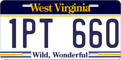 WV license plate 1PT660