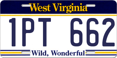 WV license plate 1PT662