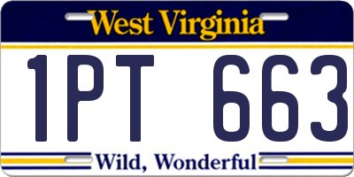 WV license plate 1PT663
