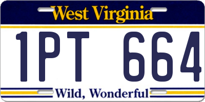 WV license plate 1PT664