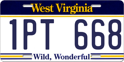 WV license plate 1PT668