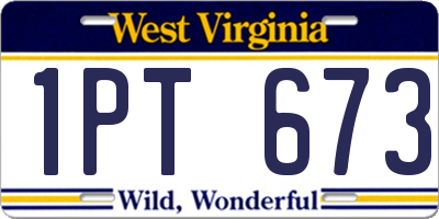 WV license plate 1PT673