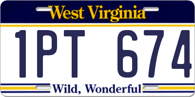 WV license plate 1PT674
