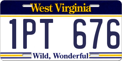 WV license plate 1PT676