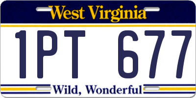 WV license plate 1PT677