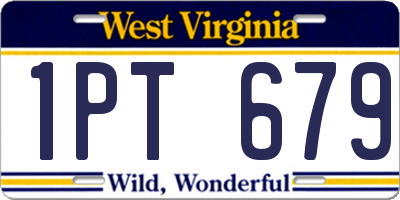 WV license plate 1PT679