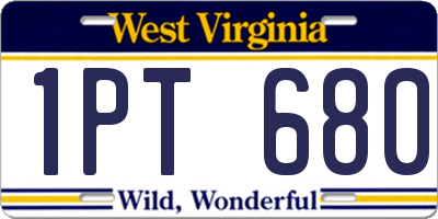 WV license plate 1PT680