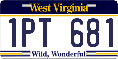WV license plate 1PT681