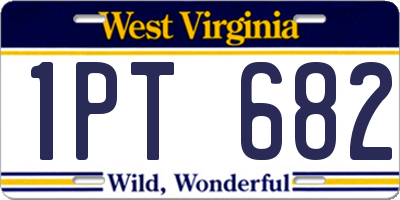 WV license plate 1PT682