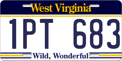 WV license plate 1PT683
