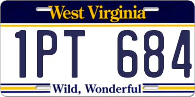WV license plate 1PT684