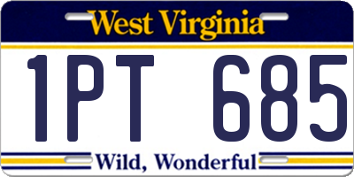 WV license plate 1PT685