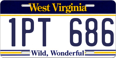 WV license plate 1PT686