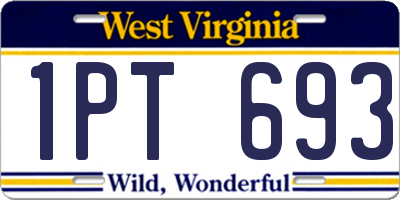 WV license plate 1PT693