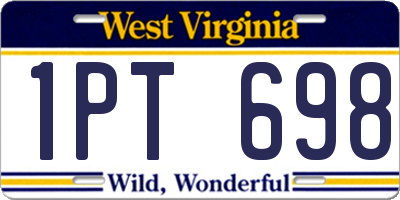 WV license plate 1PT698