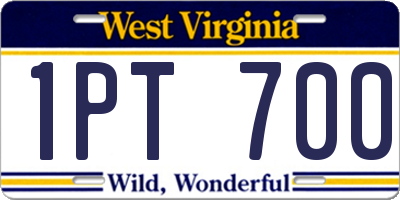 WV license plate 1PT700